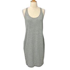 Lululemon Go For It Dress Hyper Stripe Heathered Medium Grey White Soft Size 10